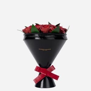 Brandon Blackwood Black and Red Floral Holder
